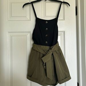 Green and black Romper size large